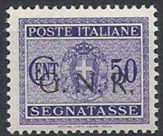 1944 RSI GNR BRESCIA I TIRATURA SEGNATASSE 50 CENT MNH ** - RSI113-9 - Segnatasse