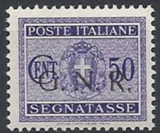 1944 RSI GNR BRESCIA I TIRATURA SEGNATASSE 50 CENT MNH ** - RSI113-9 - Strafport