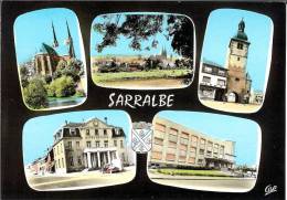 57 - Moselle -  SARRALBE - La Cathédrale - Vue Générale La Tour - Hôtel De Ville - L'Hôpital  - Format 10,4  X  14,7 - Sarralbe