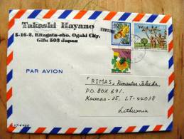 Cover Sent From Japan To Lithuania, 2008 - Cartas & Documentos