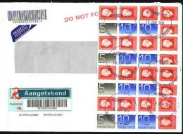 NETHERLANDS 2010 - Registered Air Cover With 7 Copies Of The Booklet Pane Of 1976 - Storia Postale