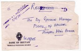 BHUTAN/BHOUTAN - REGISTERED COVER 1998 / THEMATIC STAMP-W.H.O. / BANK OF BHUTAN - Bhoutan