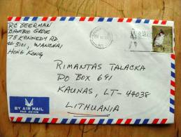 Cover Sent From Hong Kong To Lithuania, Bird Oiseaux - Cartas & Documentos