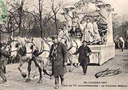 Paris 75  Mi-Carême 1907   Le Char Du VI Eme Arrondissement  La Fontaine Médicis - Loten, Series, Verzamelingen