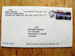 Cover Sent From USA To Lithuania, Landscape Mountains - Briefe U. Dokumente