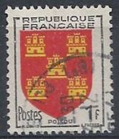 1953 FRANCIA USATO STEMMI DI PROVINCE FRANCESI 1 F - FR596 - 1941-66 Armoiries Et Blasons
