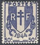 1945-47 FRANCIA STEMMA 50 CENT MH * - FR567 - 1941-66 Escudos Y Blasones