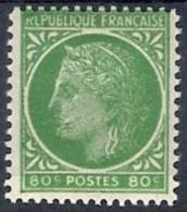 1945-47 FRANCIA CERERE CON ALLORO 80 CENT MH * - FR567 - 1945-47 Ceres De Mazelin