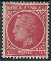 1945-47 FRANCIA CERERE CON ALLORO 1 F MH * - FR567 - 1945-47 Cérès De Mazelin