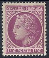 1945-47 FRANCIA CERERE CON ALLORO 1,50 F MH * - FR567-2 - 1945-47 Ceres (Mazelin)