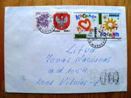 Cover Sent From Poland To Lithuania , Drawing Of Children, - Covers & Documents