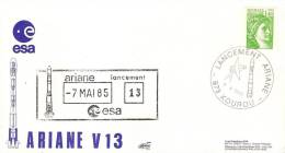 ARIANEV13 Enveloppe Illustrée + Cachet Officiel Oblitération KOUROU Du 7/5/1985 - Europe