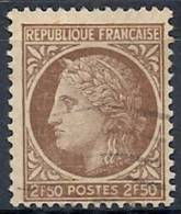 1945-47 FRANCIA USATO CERERE CON ALLORO 2,50 F - FR568-3 - 1945-47 Cérès Van Mazelin