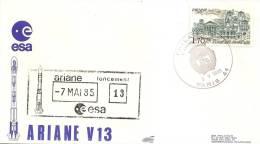 ARIANEV13 Enveloppe Illustrée + Cachet Officiel Oblitération PARIS Du 7/5/1985 - Europe