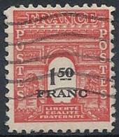 1945 FRANCIA USATO ARCO DI TRIONFO 1,50 F - FR570 - 1944-45 Triomfboog