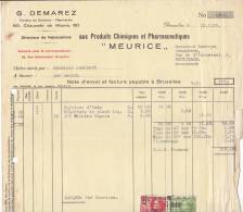 G DEMAREZ 6 CHAUSSEE DE WAVRE BRUXELLES - PRODUITS CHIMIQUES ET PHARMACEUTIQUES "MEURUCE" - 1900 – 1949