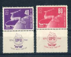 Israel 1950. Yvert 27-28 ** MNH. - Nuevos (con Tab)