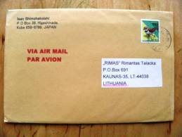 Cover Sent From Japan To Lithuania, Bird Oiseaux - Covers & Documents