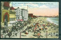 Panorama Showing Entrance To BATH House , Ocean Park, Cal.   Ug80 - Long Beach