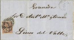 0017. Carta Entera MADRID 1869 A Pinos Del Valle. Parrilla Numeral 1 - Lettres & Documents