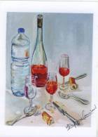 Monique Dufour Convard Reproduction De Tableau  Bouteille De Vin Et Eau Repas ?  TBE - Other & Unclassified