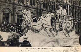 Paris 75  Fêtes  De La Mi-Carême 1914  La Reine  Descend De Son Char - Lots, Séries, Collections