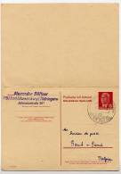DDR P65 Antwort-Postkarte Bad Blankenburg Stpl. PFERDEKUTSCHE - GENT Messe 1961 - Postales Privados - Usados