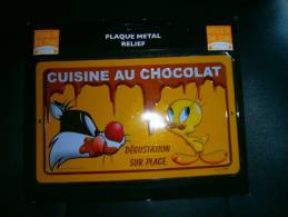 PLAQUE METAL RELIEF  CUISINE AU CHOCOLAT - Placas En Aluminio (desde 1961)