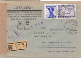 14 IV 49, Lettre Recom. Mi 910-768, Wien 101 - Munchen, Censure 211/1729 - Brieven En Documenten