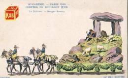 Paris 75  Fêtes  De La Mi-Carême 1913  Cortège Du Bouillon Kub  Dolmen  Berger Breton  Dessin - Loten, Series, Verzamelingen