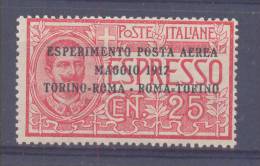 Italy Airplane Stamp 25 Centesimi "Torino-Roma-Roma-Torino" 1917 MNH ** - Otros & Sin Clasificación