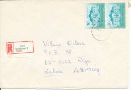 Hungary Registered Cover Sent To Latvia 1992 - Brieven En Documenten
