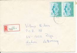 Hungary Registered Cover Sent To Latvia 1992 - Cartas & Documentos