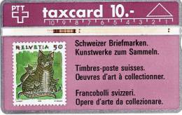 Swiss Telecom : Taxcard CHF10 : Timbre-Poste Chats - Briefmarken & Münzen