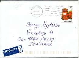 Finland Cover Sent To Denmark Tampere 7-8-2007 Single Stamped - Briefe U. Dokumente