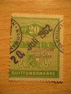 BAYERN Baviere Bavaria 20pf Quittungsmarke Stamp Cinderella Tax Taxe Due Official Revenue Allemagne Germany - Other & Unclassified