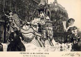 Paris 75  Fêtes  De La Mi-Carême 1914  Le Char De La  Reine - Konvolute, Lots, Sammlungen