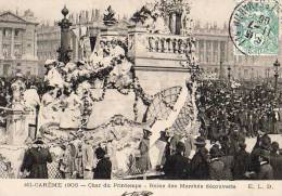 Paris 75  Mi-Carême 1906    Char De Le La Reine Des Marchés Couverts - Lotes Y Colecciones