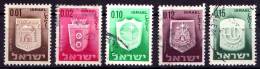 ISRAELE -  ISRAEL - USATO - 1965 - Stemmi Di Città - Armoiries - Coats Of Arms  - 5 X - Oblitérés (sans Tabs)