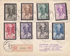 Lettre Recom.BELGIQUE 1935, Reine Astrid, 411-418, VAULX Pour PARIS /1743. - Lettres & Documents