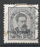 PORTUGAL -1892-1893, D. Luis I. Sobrecargas «PROVISÓRIO»  5 R.  P. Porc.  D. 11 3/4x12  (Sob. A)   (o)  MUNDIFIL  Nº 80 - Used Stamps