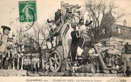 Paris 75  Fêtes De La Mi-Carême 1912    Char De Nice  Les Gardiens Du Louvre - Lotes Y Colecciones