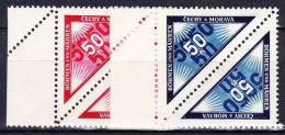 ** Boheme Et Moravie Mi 52+P 15 (Yv 39+38 A) Les Paires, (MNH), - Unused Stamps