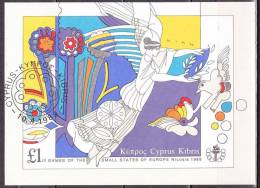 CYPRUS 1989 3 Rd Games Of Small European States Miniature Sheet Vl. B 14 - Gebraucht