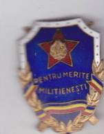 Romania -Popular Republic - Police Old Badge, Rare - For Outstanding Police - Polizei