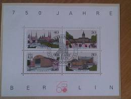 BERLIN MiNr Block 8 Mit Ersttagsstempel First Day Of Issue Stamp 15.1.1987 750 Jahre Berlin - Blokken