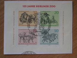 BERLIN MiNr Block 2 Mit Ersttagsstempel First Day Of Issue Stamp 4.6.1969 125 Jahre Berliner Zoo - Blocks & Kleinbögen