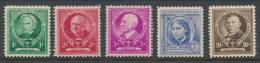USA 1940 Scott 869-873 Educators, MH - Unused Stamps