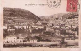 CLERMONT L'HERAULT VUE GENERALE (GARE ET WAGONS RESERVOIRS PETIT PLAN)  1930 - Clermont L'Hérault