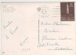 Timbre Yvert  Poste Aérienne N° 37 / CP , Carte , Postcard Du 23 VII 64 Pour La France - Briefe U. Dokumente